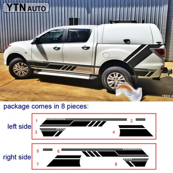 

Fit For MAZADA BT-50 2012 - Present Car Decals 8 Pcs Side and Tail Stripe Racing Graphic Vinyl Modified Decorative Car Stickers