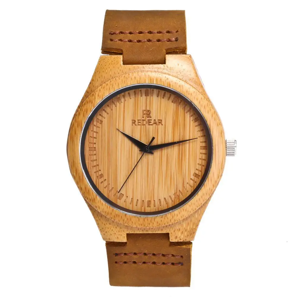 BEST QUALITY  Wood Watch 2019 Men Natural Bamboo Watch Clock Fashion Casual Leather Men Quartz Wristwatch Couple 