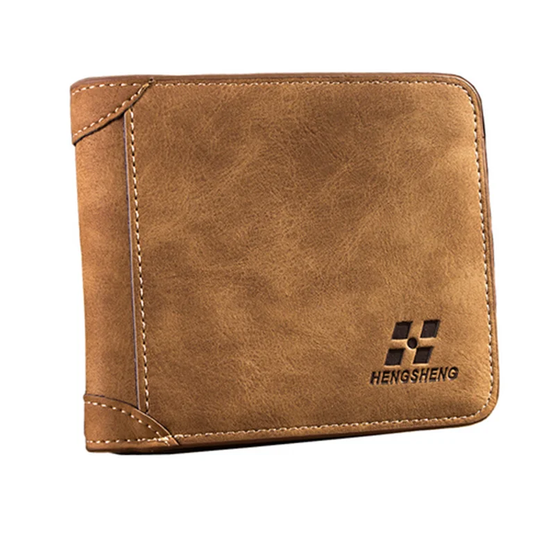 

New Fashion Scrub Leather Men Wallets Vintage Designer Male Short Wallet Bifold SIM Card Holder Slim Purses For