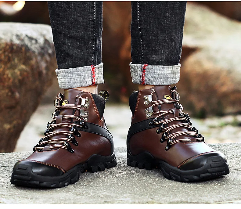 Мужская обувь для походов мужские черные Трекинговые ботинки голяшка средней высоты дышащая Спортивная альпинистская походная Уличная обувь для походов кроссовки размер 39-46