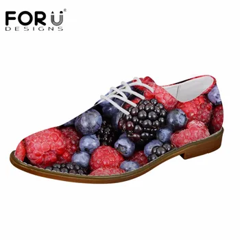 

FORUDESIGNS 3D Fruit Pattern Fashion Oxfords Shoes for Teenage Boys Casual Synthetic Men Oxfords Shoes Flats Leather Man Zapatos