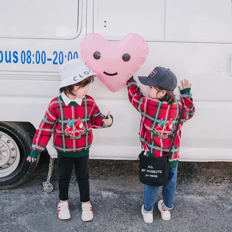 

2019 boys sweater spring boys cardigan sweater children's thin section round neck pullover new sweater