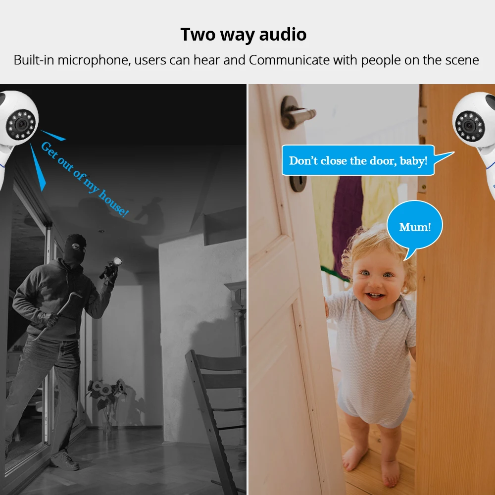 Fuers, 1080 P, 2MP, Full HD, WiFi камера, беспроводная ip-камера наблюдения, домашняя, для безопасности, ночное видение, мониторинг, детский монитор