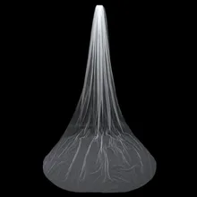 Простая белая вуаль Однослойная 3 м обрезанная кромка вуали невесты роскошные свадебные аксессуары