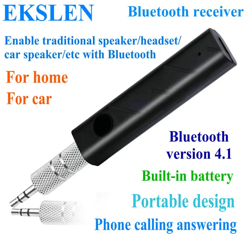 

EKSLEN Car Bluetooth Receiver Handsfree Call Bluetooth AUX 3.5mm Jack Bluetooth Adapter Car Transmitter Auto Music Receivers
