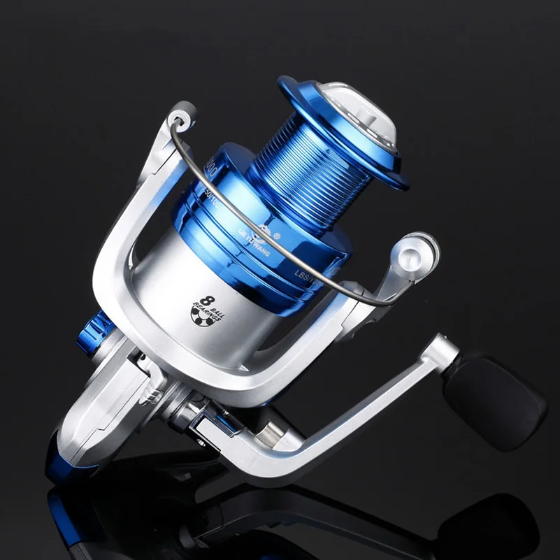 2 Color 1000-6000 8BB Ratio 5.2:1 Carp Reel spinning fishing reel Line Cap Tackle Spin Carp Metal drive Core movement