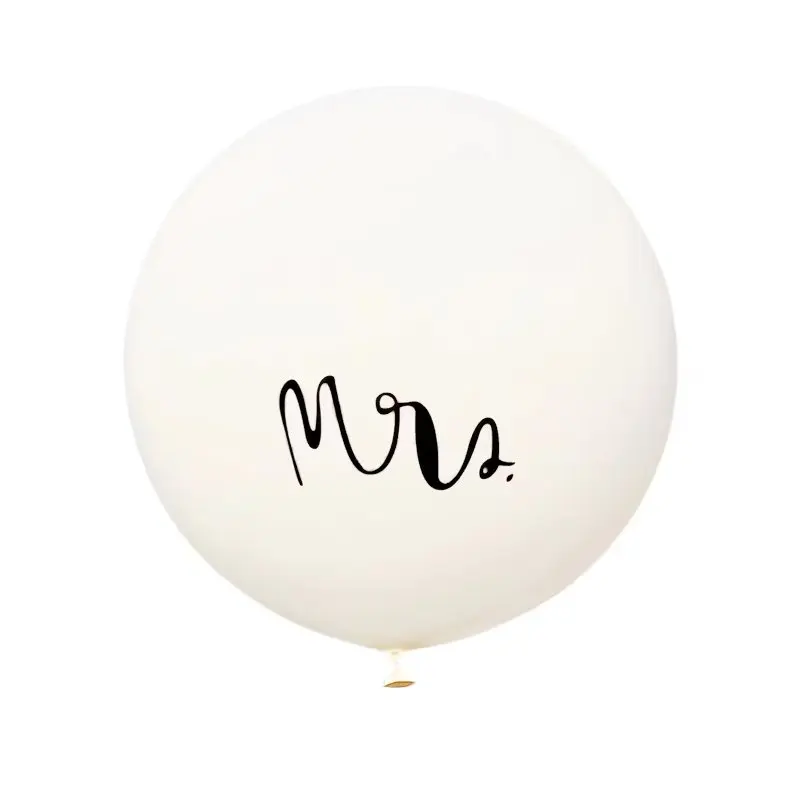 2pcs-lot-Good-Quality-36inch-Round-White-Print-Mr-Mrs-Latex-Balloons-Happy-Wedding-Valentine-s (4)
