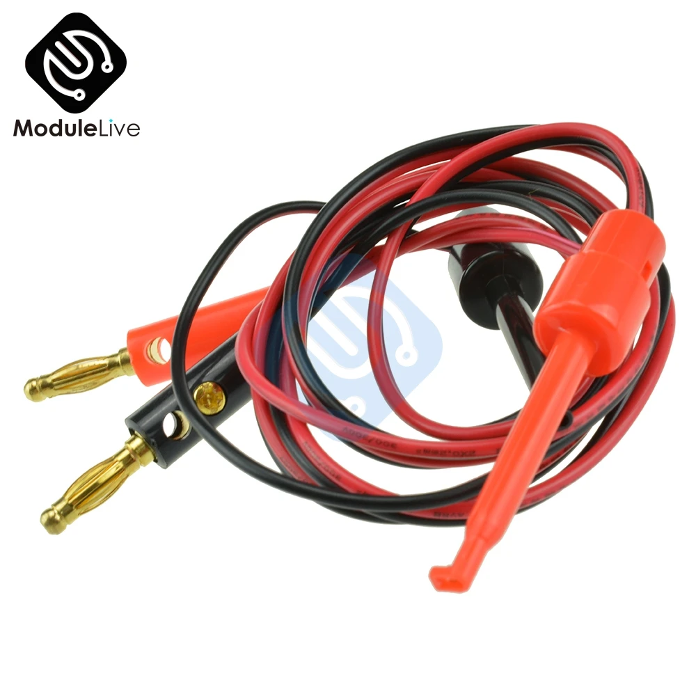 

1 Pair 4mm Banana Plug to Test Hook Clip Lead Cable Gold Plated For Multimeter Test Lead Cable Equipment Connector