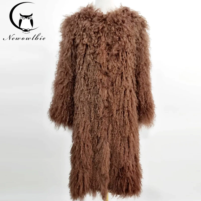 

Natural beach wool Woven coat mongolia sheep fur coat Natural fur coats are stylish and personalized for warmth