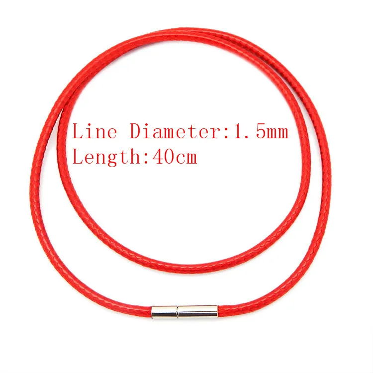 40 мм/45 мм/50 см Длина красные, черные шнур Цепочки и ожерелья цепочки Подвески на кожаном шнурке на вощеном шнуре из цепи Нержавеющая сталь застежка цепочки из бисера DIY кулон Цепочки и ожерелья - Цвет: red 1.5x40mm