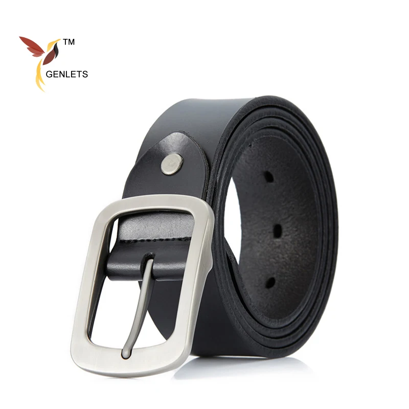

2017 new leather belt men leather belts for men jean buckle belts cow skin leather strap black color thong