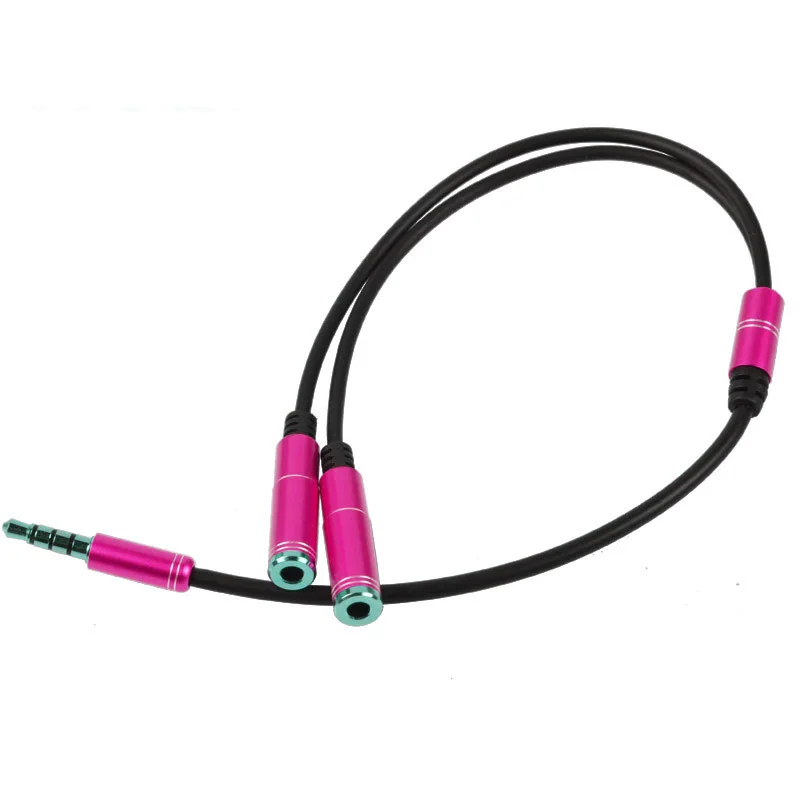 2pcs 3 5 Mm Revolution Mother Audio Two Connectors Couple Double Jack Computer Headphone Speaker Interface Splitter