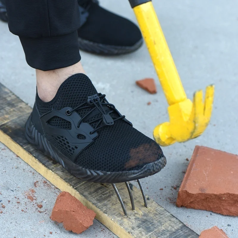 Safety Shoes Indestructible Ryder Shoes Men and Women Steel Toe Cap Work Safety Shoes Puncture-Proof Boots Lightweight Breathable Sneakers