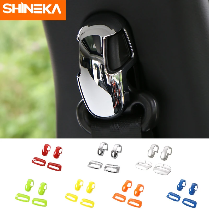 

SHINEKA Interior Mouldings ABS Car Interior Seat Safety Belt Decoration Trim Cover Stickers for Jeep Renegade 2016-2019