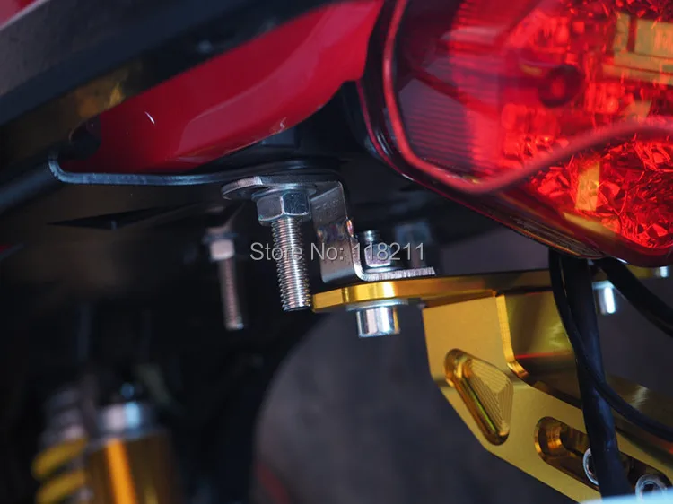 Универсальный Мотоцикл Регулируемый Алюминиевый номерной знак рамка держатель кронштейн с светом для KTM Kawasaki Yamaha Honda