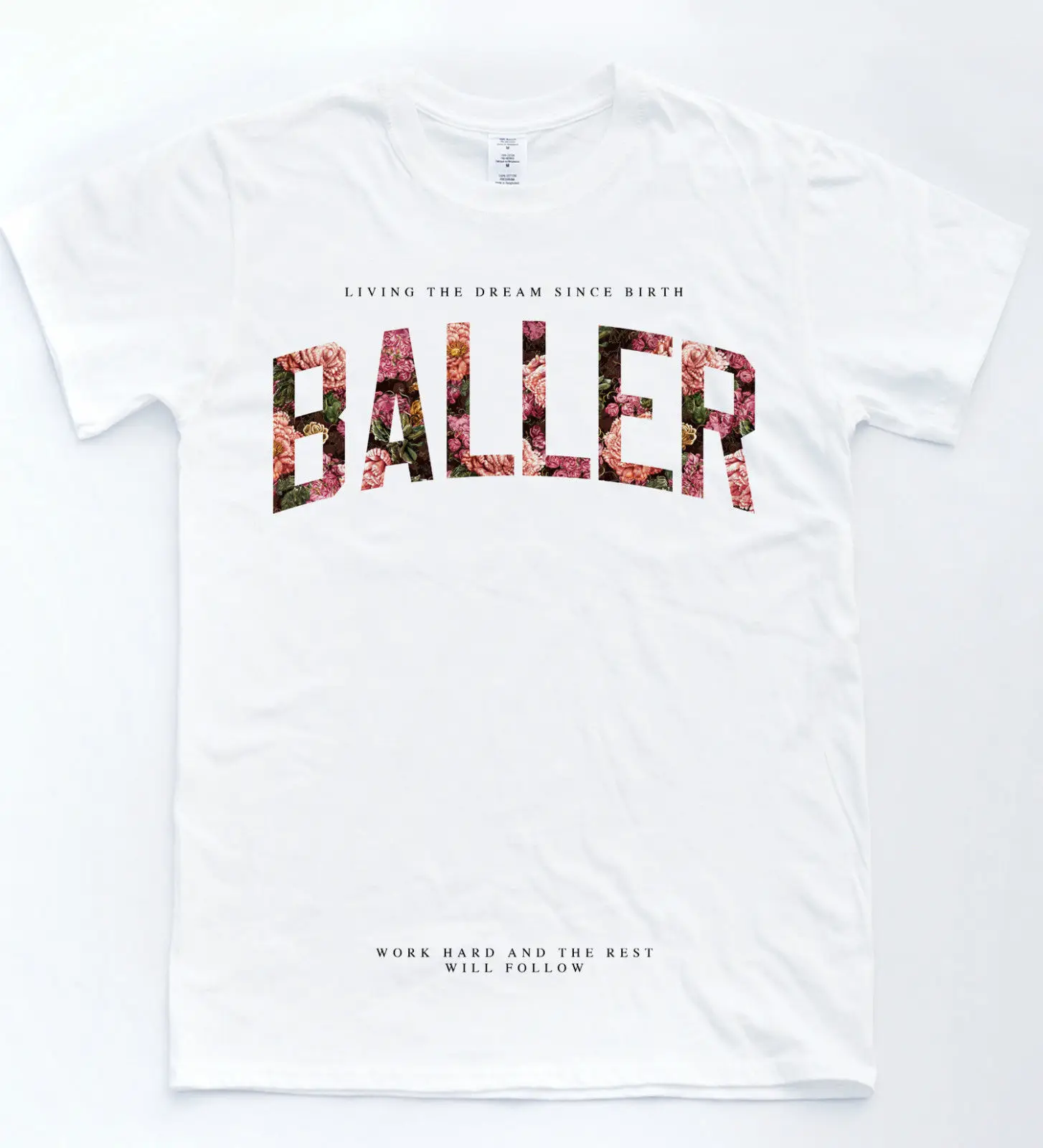Футболка BALLER с цветочным принтом и надписью Success Dream Hipster Tee Indie Blvck Swag Fresh Top |