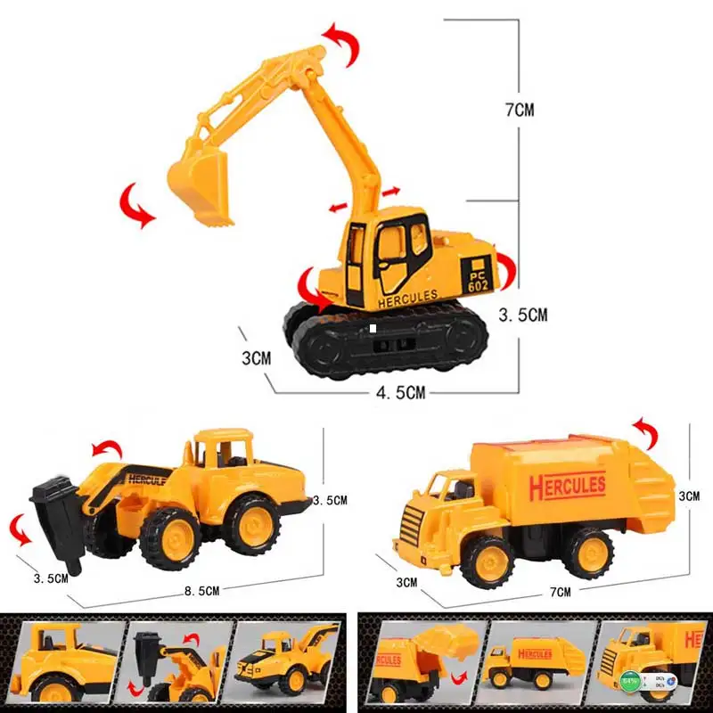 8 шт./компл. Детские инженерные автомобили игрушки для мальчиков и девочек, имитация инерционная монтируемая Автомобильная Детская игрушка сплава экскаватор подарок Новая игрушка