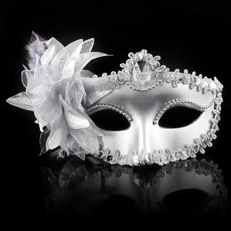 Baru Sexy Berlian Venetian Masker Venesia Bulu Bunga Pernikahan  