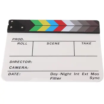 

Hot Deal Generic Acrylic Colorful Clapperboard TV Film Movie Slate Cut Role Play Prop Hollywood
