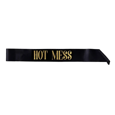 HOT MESS Атласная лента для невесты, девичник, лента для вечеринки для девичника, вечерние, свадебные, свадебные, для невесты, на ремне, с буквенным декором, горячая распродажа - Цвет: HOT MESS
