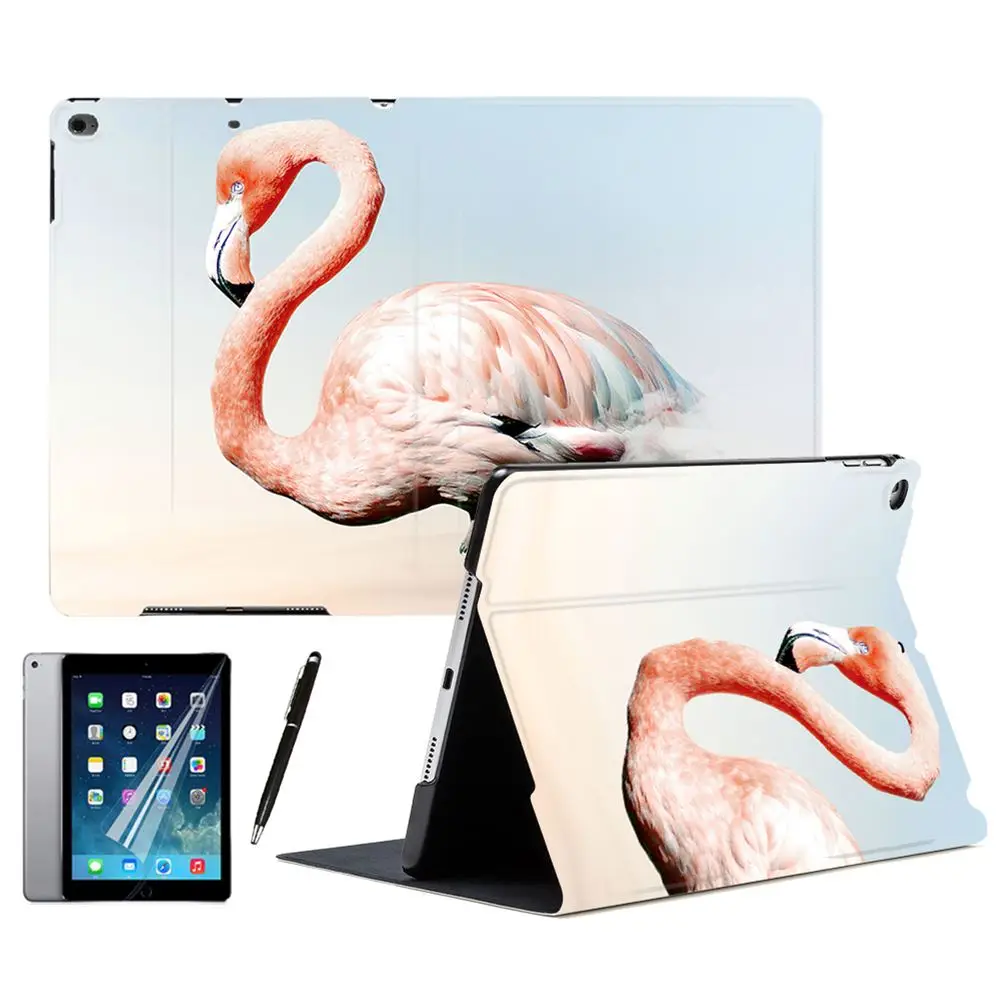Элегантный чехол подставка из искусственной кожи с розовым фламинго для iPad Air 1 2 3