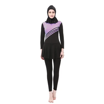 

Muslim Swimwear Women Full Cover Long Sleeve Ladies Islamic Swimsuits One Piece with Cap Modest Hijab Islam Burkinis Swim Suit