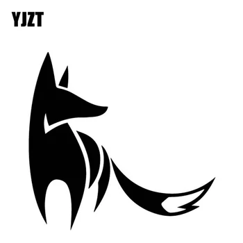 

YJZT 15.6CM*15CM Cunning Fox Cartoon Car Sticker Car Trunk Decorate Vinyl Decal Black/Silver C4-1242