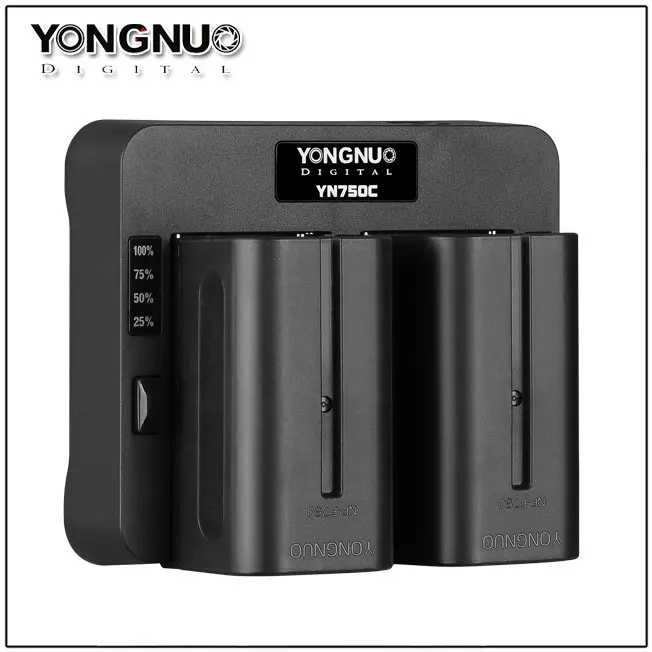 Светодиодная лампа для видеосъемки Yongnuo YN750C двойной Батарея Зарядное устройство для беспроводной триггер вспышки YongNuo NP-750 для SONY NP-F570 NP-F770