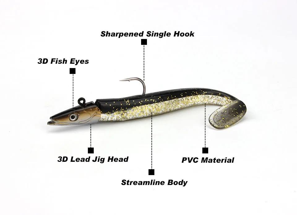 Isca de Pesca Cabeça de Jig Isca de Chumbo Caminhada Peixe 1 Pcs Macio Wobblers Pesca 11 cm 16g Artificial Silicone Isca Pesca da Carpa Enfrentar 11 High Quality Esporte e Lazer