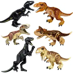 Парк Юрского периода Динозавр тираннозавр рекс индораптор карнотаурус строительные блоки действие для Детские модельные игрушки подарок