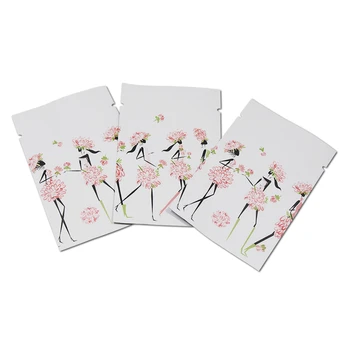 

100Pcs Flat Beauty Print Pure Aluminum Foil Heat Seal Packaging Bag Party Candy Snack Vacuum Storage Pouch Open Top Mylar Bag