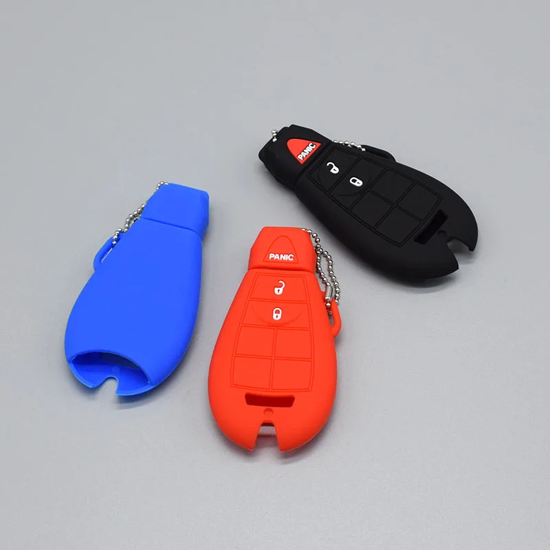 

silicone rubber car key cover case For Chrysler Town Country for Jeep Commander Dodge Grand Caravan 2 buttons key protect Shell