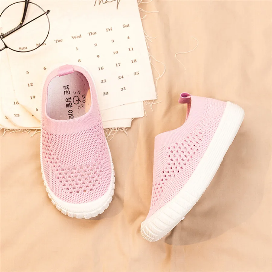 2019 breathable kids sneakers flying woven kids sneakers boys explosion models hollow mesh soft bottom kids sneakers girls 40J24 (12)