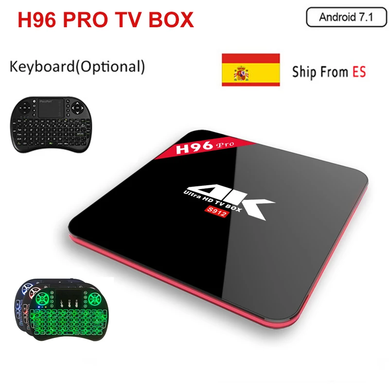 

H96 PRO 2/3GB 16GB Android IPTV TV Box Amlogic S912 Octa Android 7.1 TV Box HD H.265 4K Bluetooth 4.1 Mini PC Media Player