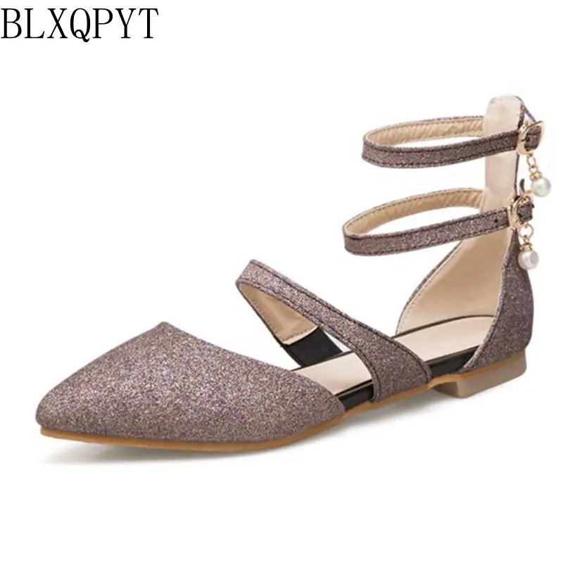 

BLXQPYT Sale Small and Big Size 31-50 Sandals Summer Women For Ballet Shoes Flats Pointed Toe Spring Autumn shoes woman T751