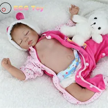 22inch Full body Silicone Reborn Baby Dolls 58cm Lifelike Baby Doll Sleeping Play House Toy Gift Girls full body reborn