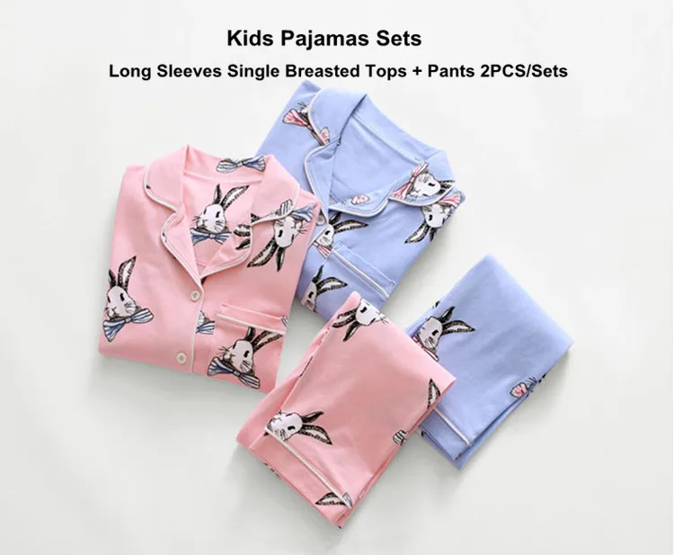 Kids pajamas sleepwear kids clothing sets children pink blue pijamas 01