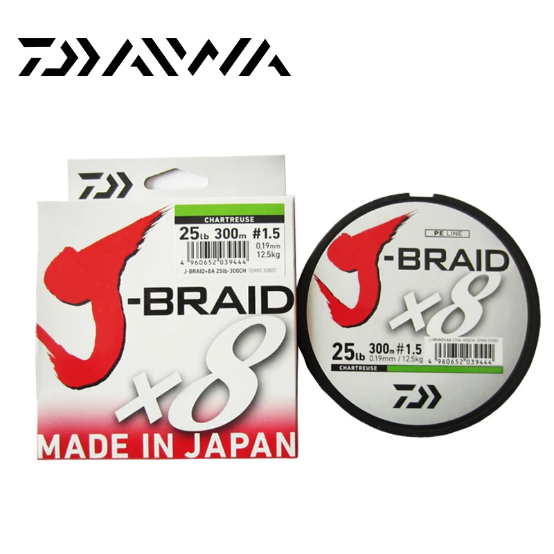 Daiwa J BRAID 8A 300 м оригинальная зеленая 8 дюймовая плетеная рыболовная леска