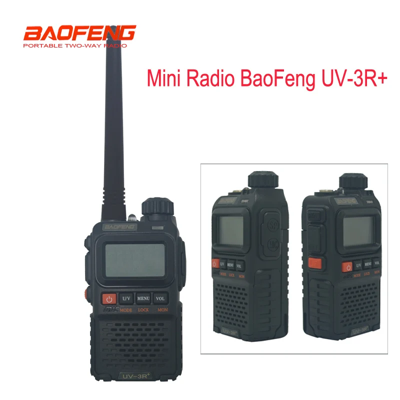 

New mini porket walkie talkie BAOFENG UV-3R+ dual band dual display two way radio handheld walkie talkie two-way radio