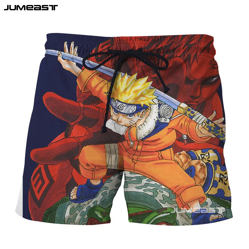 Jumeast модные 3D Короткие штаны с принтом японский классический Наруто Саске повседневное для мужчин спортивные свободные размеры шорты для