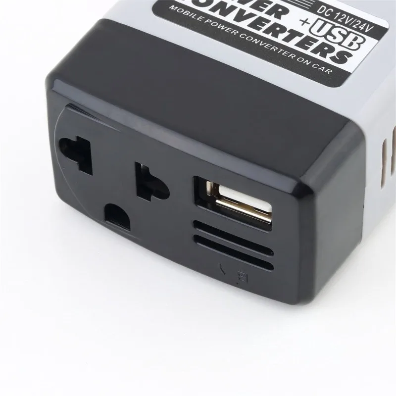 USB автомобильный мобильный преобразователь инвертор адаптер DC 12 V/24 V к AC 220V зарядное устройство питания Горячий