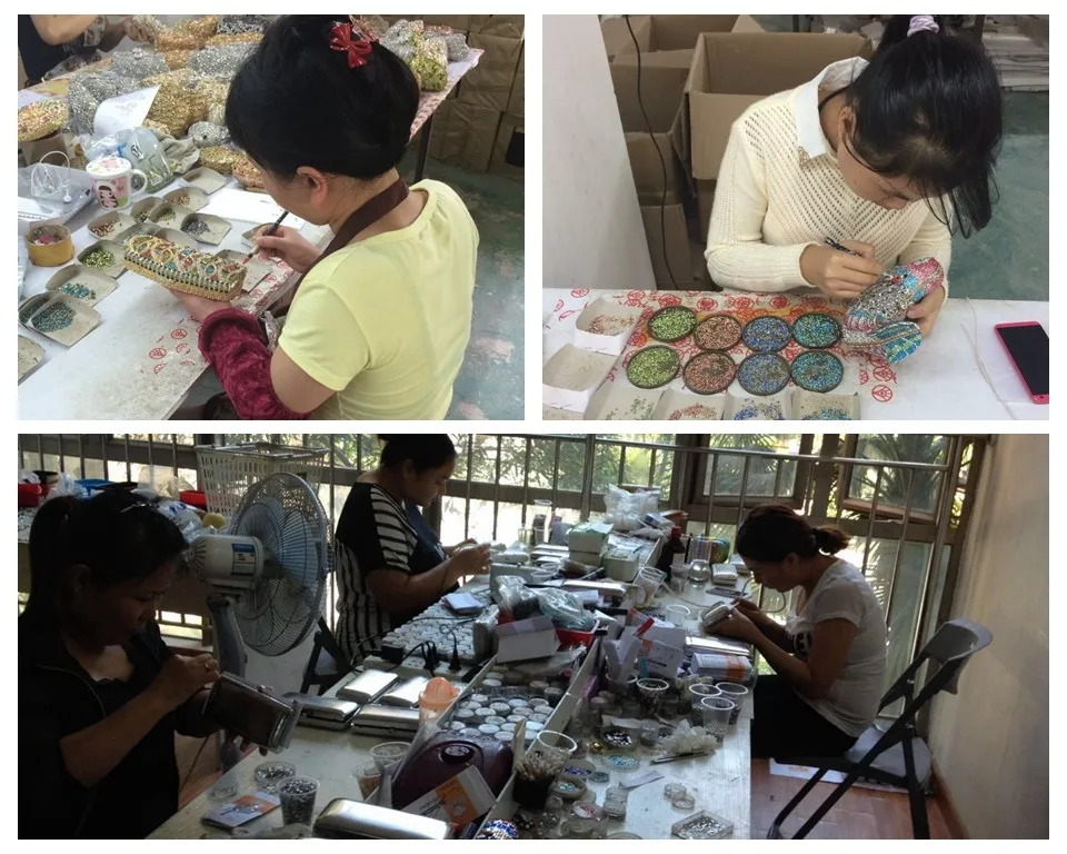 crystal purse with chain flower hard clutch evening bag clutch bag (8651A-C)