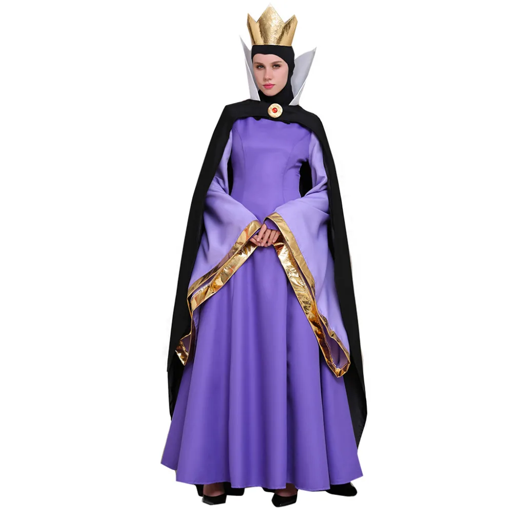 Snow White Evil Queen Dress Costume Suit Dress Cape Crown Adult ...