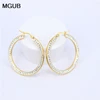 20/30/40/50/60mm wear crystal earrings stainless steel popular women selling 2 color hoop earrings jewelry  LHEH77 ► Photo 2/6