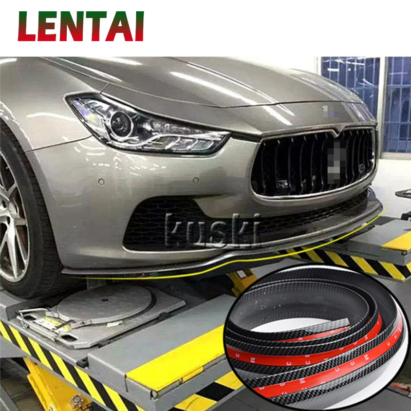 

OVERE 1Set Auto Car Front Chin Spoiler Carbon Stickers For Toyota Corolla Seat Leon Jeep Renegade Skoda Fabia Rapid Renault