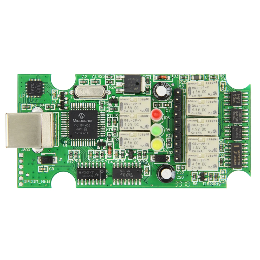 ULTRAOBD2 OPCOM V1.95 PIC18F458 FT232RQ firmware OP-COM For Opel Diagnostic-tool OP COM V1.95 support Hardware update