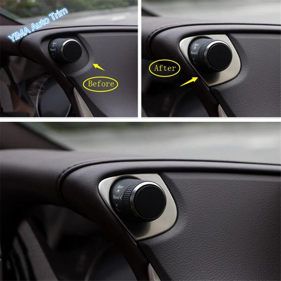

Lapetus Car Styling Driving Model Adjustment Knob Ring Sequins Cover Trim 2 Pcs Fit For Lexus ES 2018 2019 / Stainless Steel