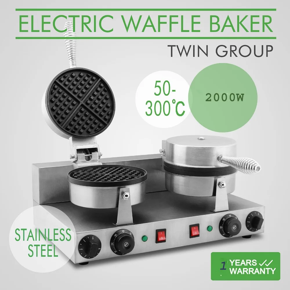 Commercial double stainless steel  waffle maker/waffle baker / Electric Double Non-Stick Waffle Maker Baker