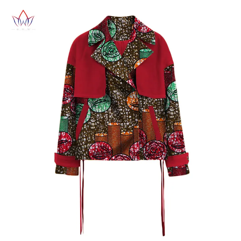 Новая африканская восковая куртка для женщин костюм Дашики длинный рукав зубчатый размера плюс 6xl Африканская Хлопковая куртка пальто WY2035 - Цвет: 19
