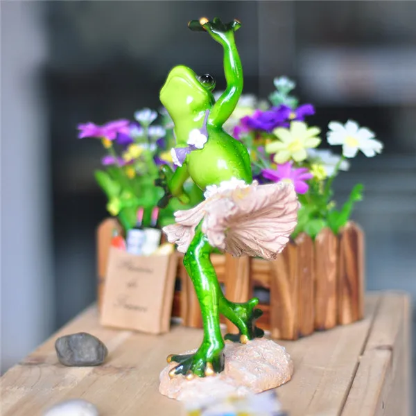 Funny Frog Family Dancing Ballet Styles Resin Toys Figures - Ballet Frog 4-3